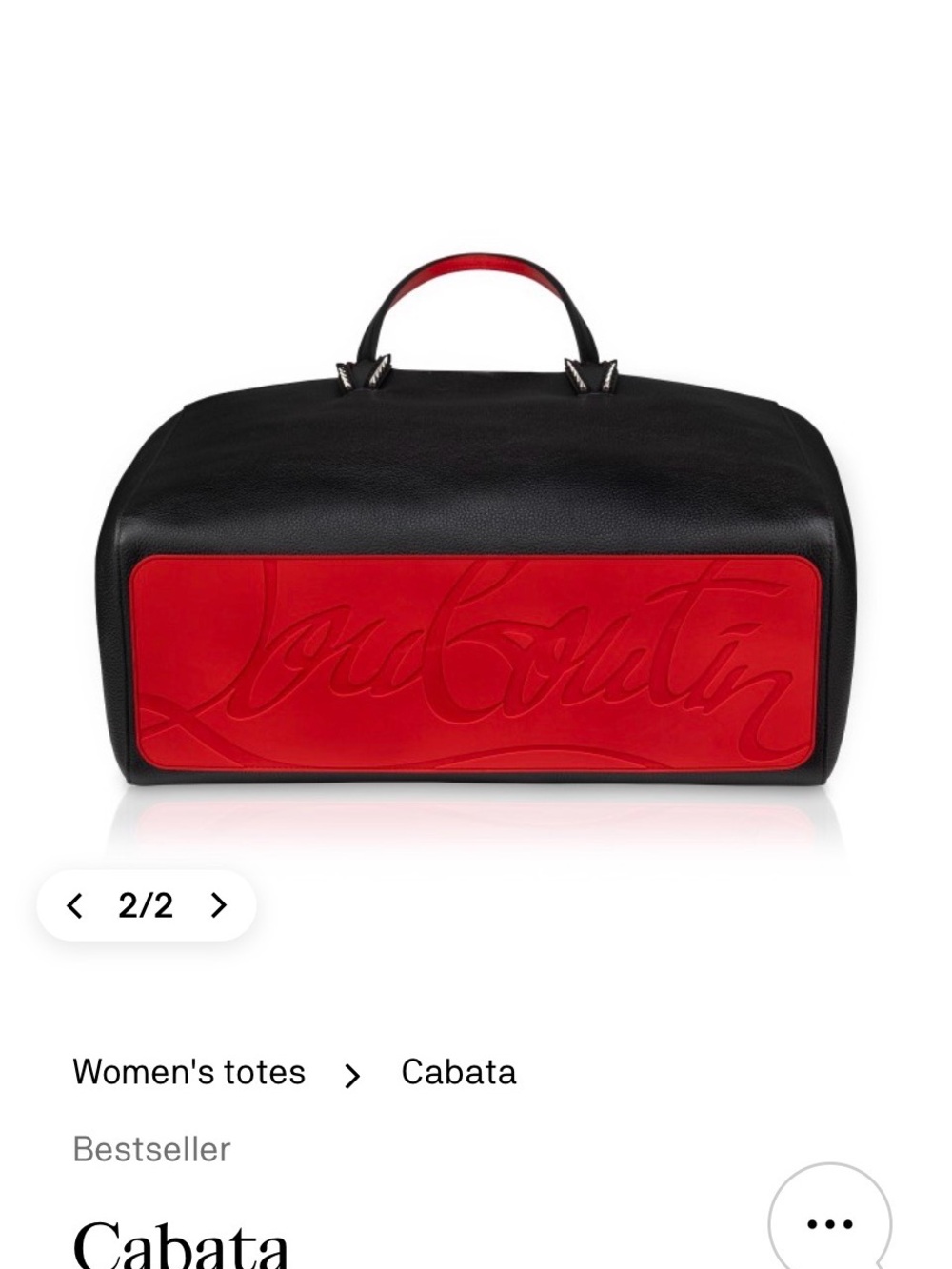 Christian Louboutin Black Tote with Red Trim and Studded Handles - Picture 2 of 9
